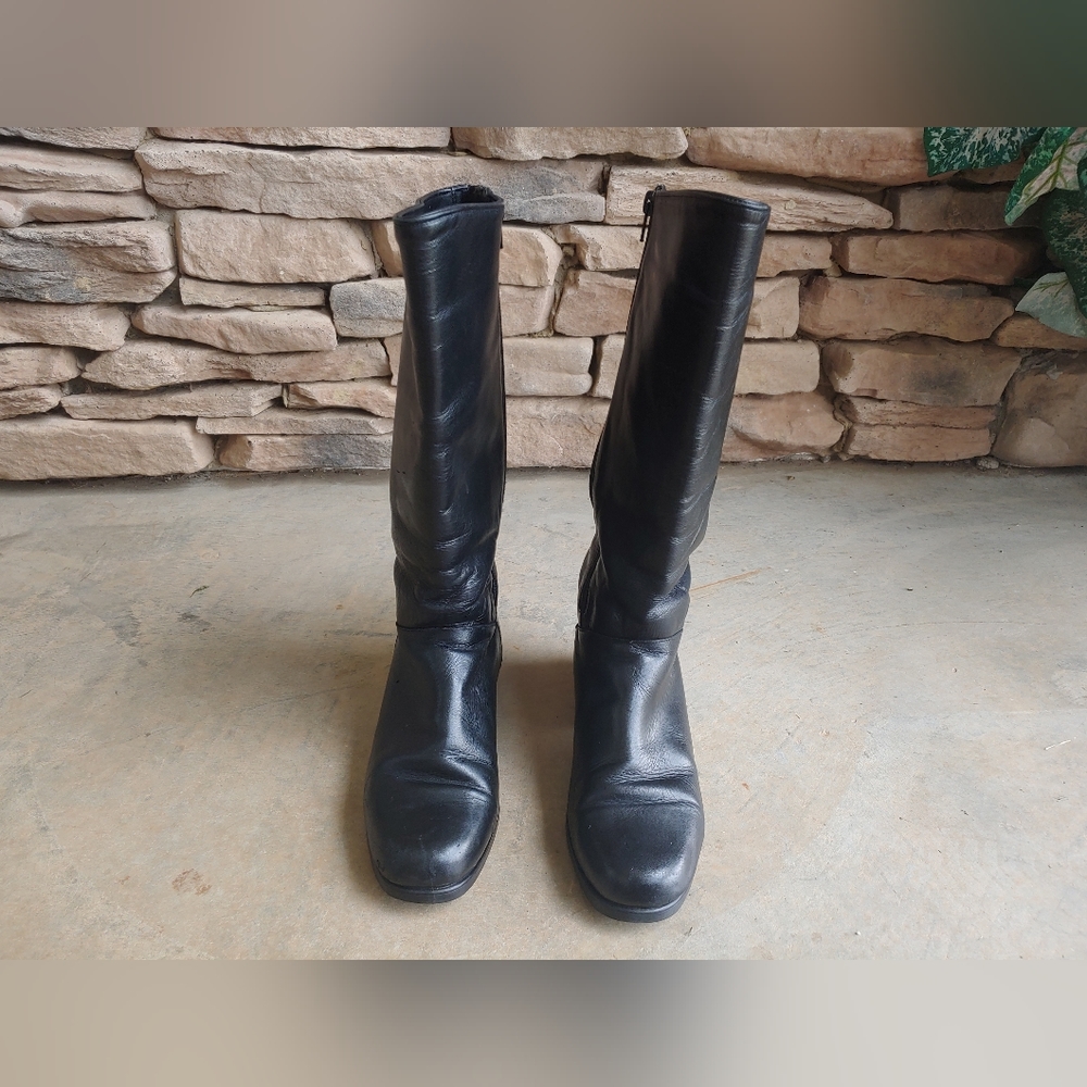 Santana Canada Black Leather Waterproof Knee Riding Boots - Picture 1 of 14